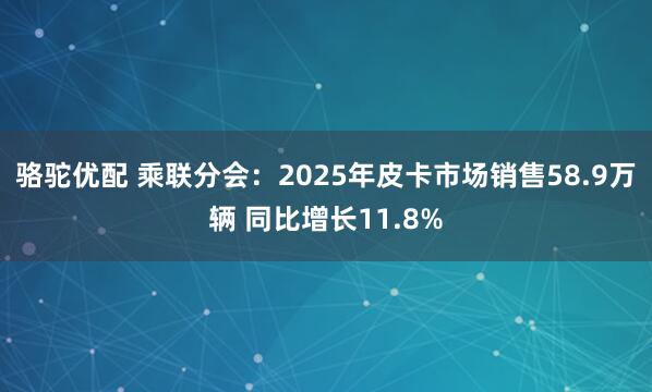 骆驼优配 乘联分会：2025年皮卡市场销售58.9万辆 同比增长11.8%